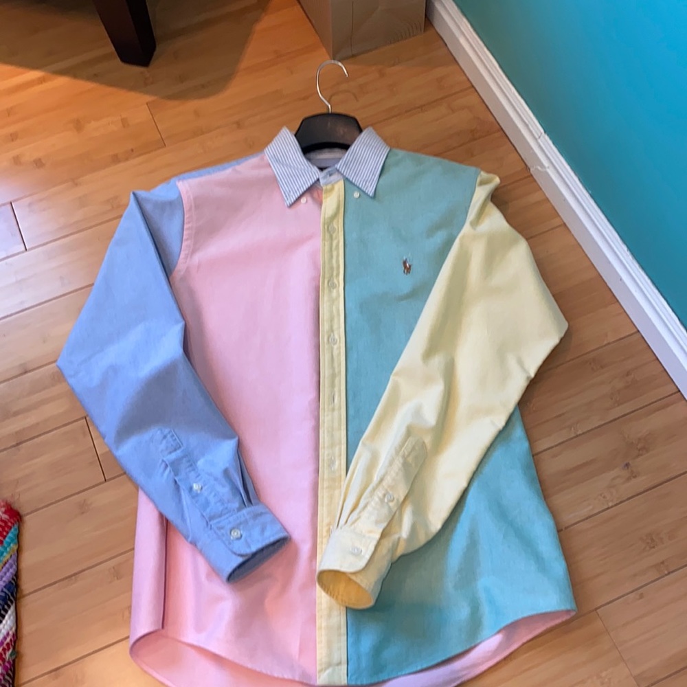 Preppy Polo Oxford Cloth Button Down Shirt.